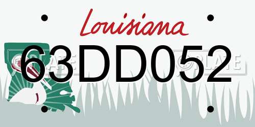 63DD052 Louisiana License Plate