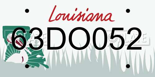 63DO052 Louisiana License Plate