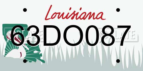 63DO087 Louisiana License Plate