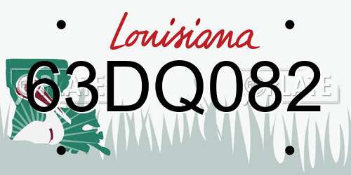 63DQ082 Louisiana License Plate