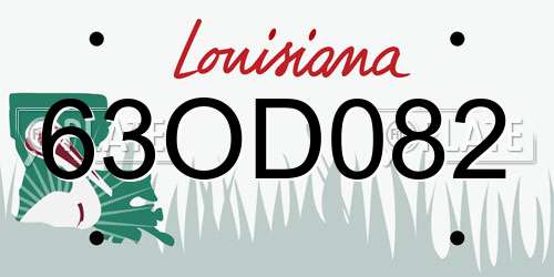 63OD082 Louisiana License Plate