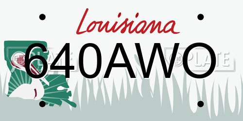 640AWO Louisiana License Plate