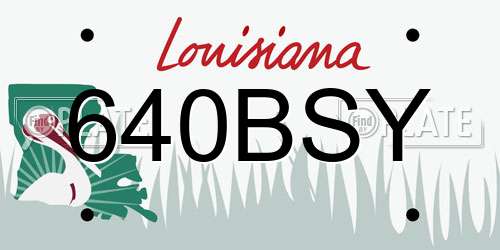 640BSY Louisiana License Plate