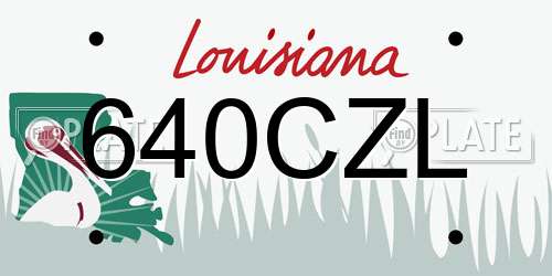 640CZL Louisiana License Plate