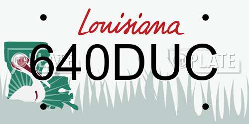 640DUC Louisiana License Plate