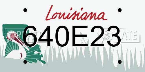 640E23 Louisiana License Plate