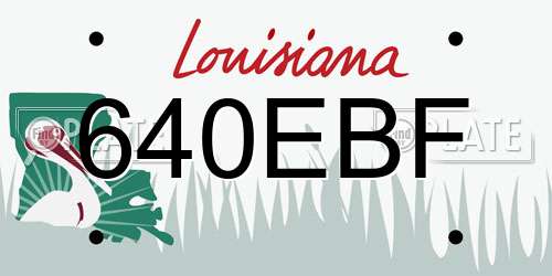640EBF Louisiana License Plate