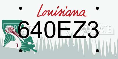 640EZ3 Louisiana License Plate