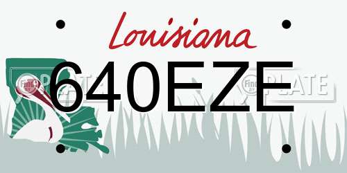 640EZE Louisiana License Plate