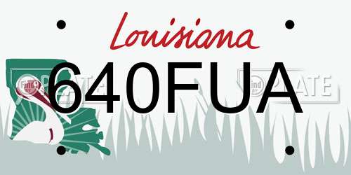 640FUA Louisiana License Plate