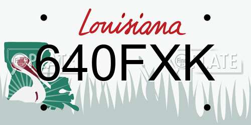 640FXK Louisiana License Plate