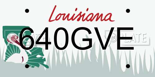 640GVE Louisiana License Plate