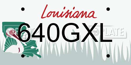 640GXL Louisiana License Plate
