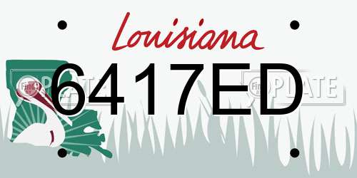 6417ED Louisiana License Plate