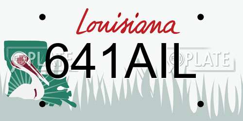 641AIL Louisiana License Plate