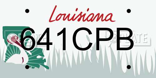 641CPB Louisiana License Plate