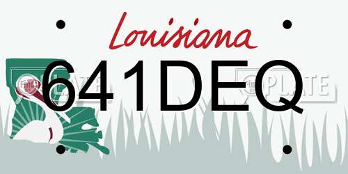 641DEQ Louisiana License Plate