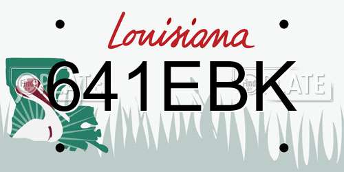 641EBK Louisiana License Plate