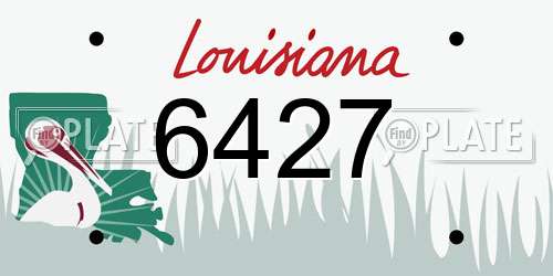 6427 Louisiana License Plate