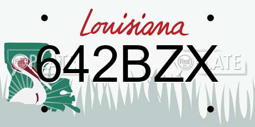 642BZX Louisiana License Plate
