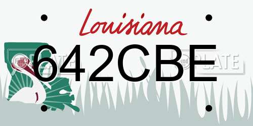642CBE Louisiana License Plate