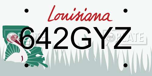642GYZ Louisiana License Plate