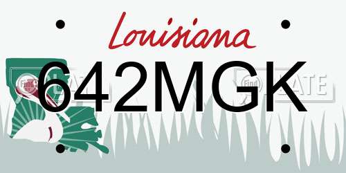 642MGK Louisiana License Plate