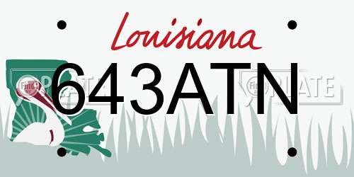 643ATN Louisiana License Plate