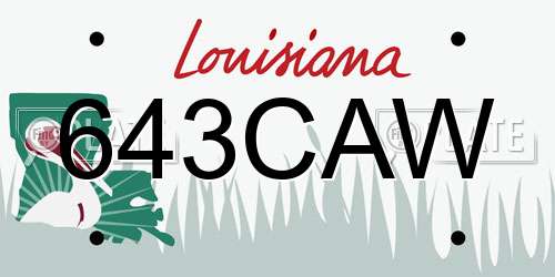 643CAW Louisiana License Plate