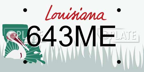 643ME Louisiana License Plate