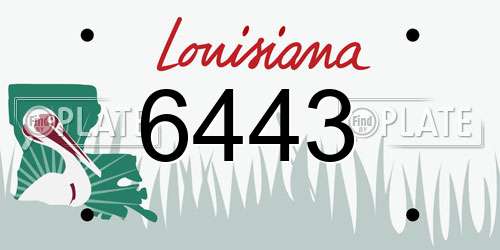 6443 Louisiana License Plate