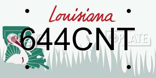 644CNT Louisiana License Plate