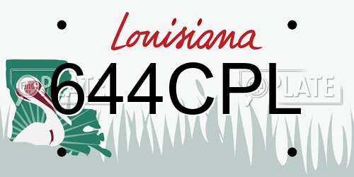 644CPL Louisiana License Plate
