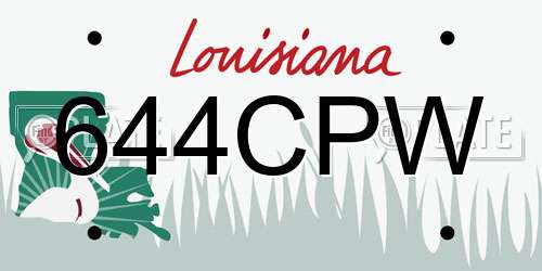 644CPW Louisiana License Plate