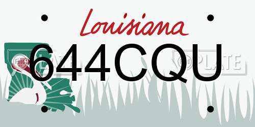 644CQU Louisiana License Plate
