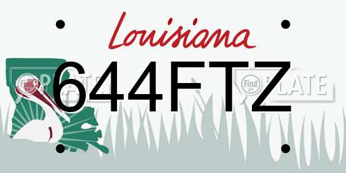 644FTZ Louisiana License Plate