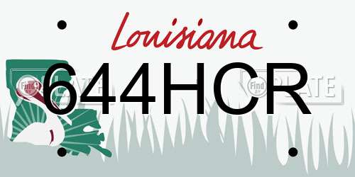 644HCR Louisiana License Plate