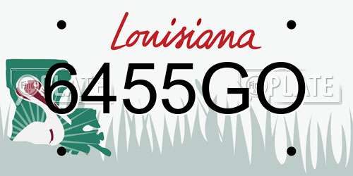 6455GO Louisiana License Plate