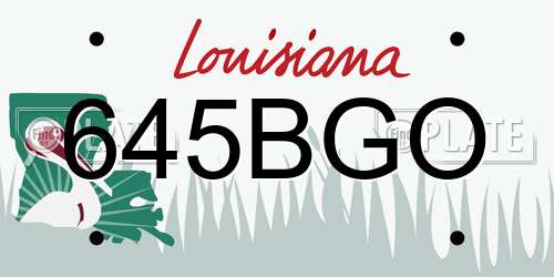 645BGO Louisiana License Plate