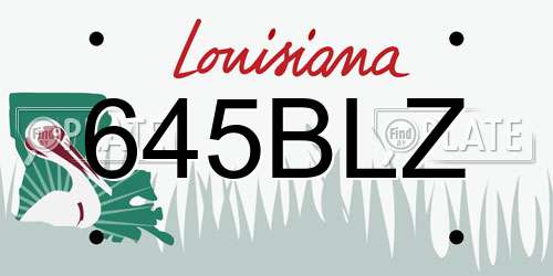 645BLZ Louisiana License Plate
