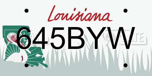 645BYW Louisiana License Plate
