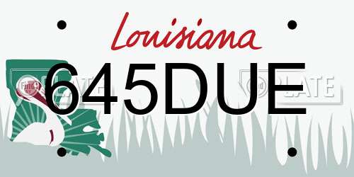 645DUE Louisiana License Plate