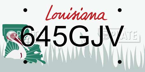 645GJV Louisiana License Plate