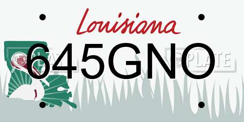 645GNO Louisiana License Plate