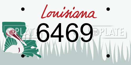 6469 Louisiana License Plate