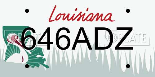 646ADZ Louisiana License Plate