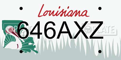 646AXZ Louisiana License Plate