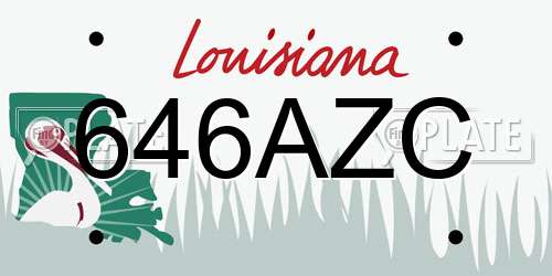 646AZC Louisiana License Plate