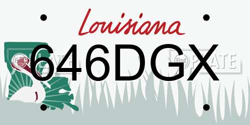 646DGX Louisiana License Plate