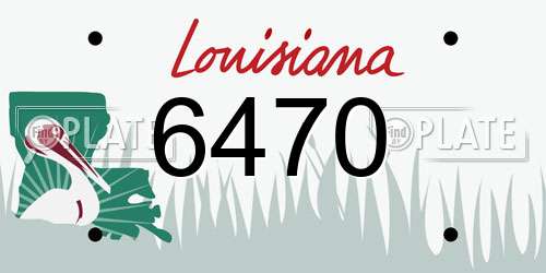 6470 Louisiana License Plate